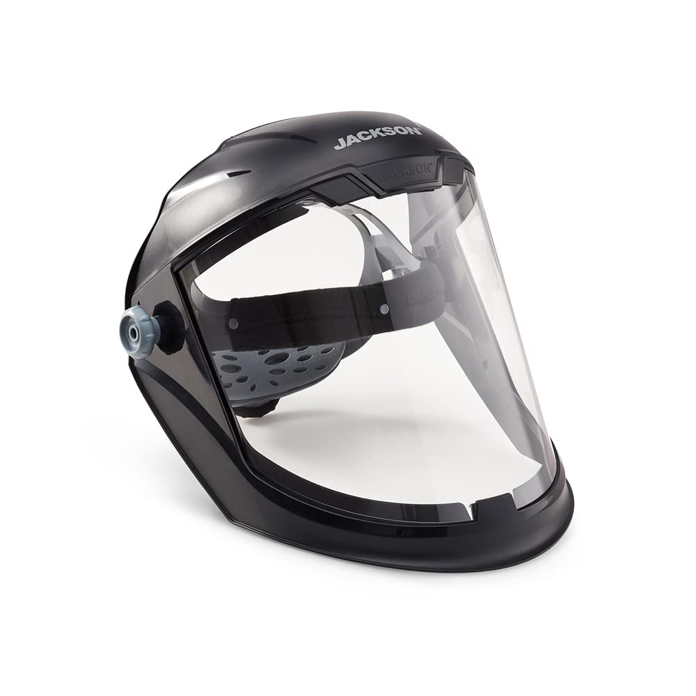 Jackson Safety Lightweight MAXVIEW Premium Face Shield with 370 Speed Dial Ratcheting Headgear – Uncoated Clear JACKSON SAFETY