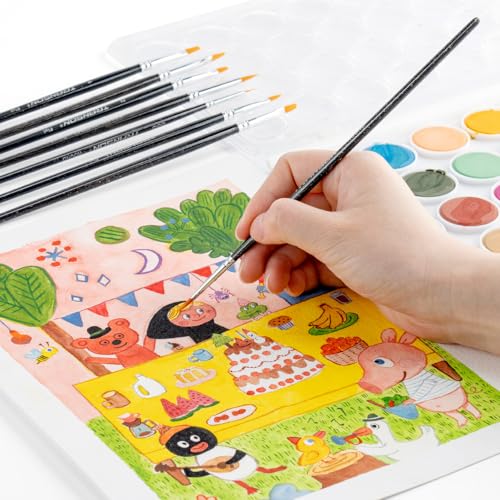 Transon 12pcs Small Detail Miniature Model Painting Brush Set Suitable for Acrylic Watercolor Gaouche Oil Painting TRANSON