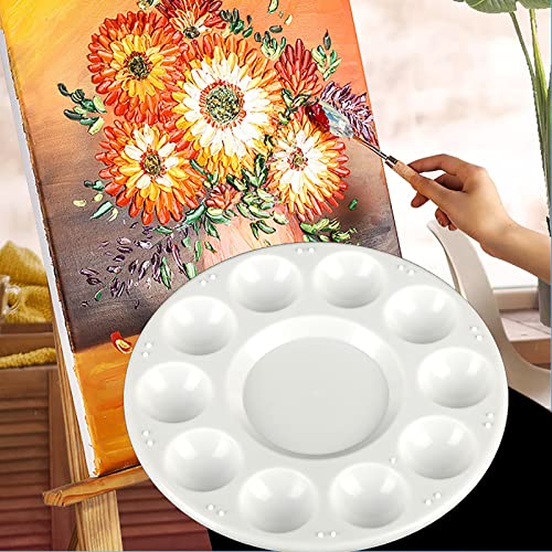 15 Pack Paint Tray Palettes for Kids, Plastic White Palettes for Students, Paint Holder, Paint Supplies LNAUJS