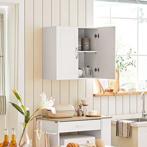 Haotian FRG231-W, White Bathroom Kitchen Wall Cabinet, Garage or Laundry Room Wall Storage Cabinet, White Stipple, Linen Tower Bath Cabinet, Cabinet Haotian