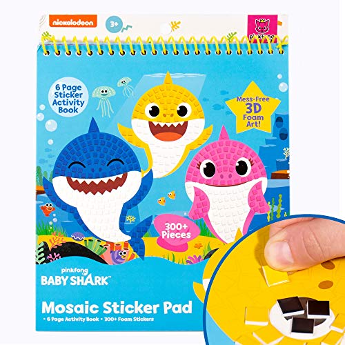 Baby Shark 3D Mosaic Stickers by Horizon Group USA, Decorate a Activity Book with Over 300 Foam Stickers, Create Your Own 3D Sticker Art, 3D Baby Shark
