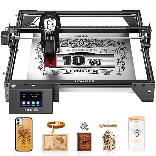 Longer RAY5 Laser Engraver 60W, Laser Engraver 10W Output Power, 32-bit Motherboard, Compresed Spot CNC, App Offline Control, DIY Engraver Tool for Longer