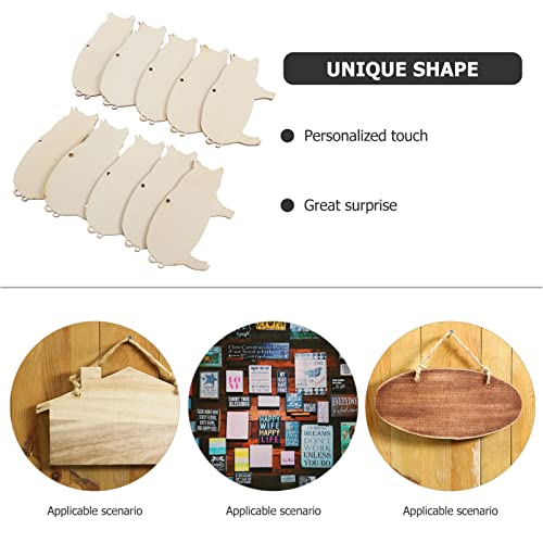 COHEALI 10pcs Wood Blanks Unfinished Wood Pigs Wood Gift Tags Wood Pigs Slices Gift Label Pig Shape Wood Tags Craft Wood Deer Out Animal Label Tags COHEALI