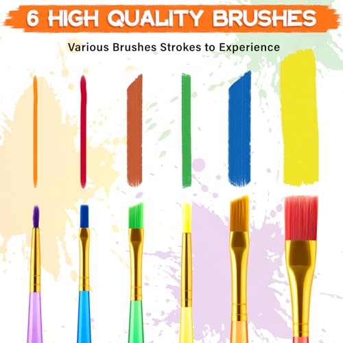 POPYOLA Acrylic Paint Set for Kids with Portable Gift Bag, Art Supplies Kids Painting Set with Non Toxic Paints, Smock, Easel, Ornaments, Paint POPYOLA