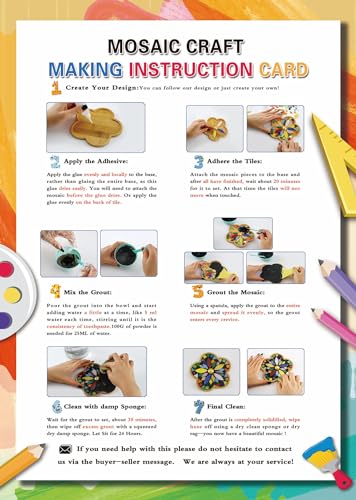 Lanyani 2 Sets of DIY Mosaic Craft Kits Mosaic Tiles Coaster Kit Make Your Own Mosaic Project Handmade Craft Set with Stained Glass Mosaic Tile Lanyani