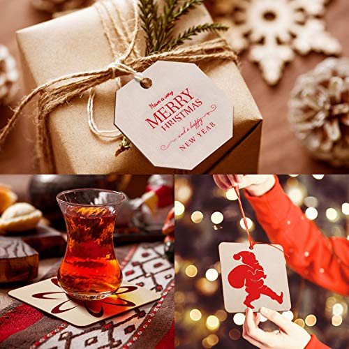 Fuyit Unfinished Wood Pieces, 50Pcs 5 x 5 Inch Blank Natural Wood Square Wooden Cutouts Board for DIY Crafts Painting, Scrabble Tiles, Coasters, Fuyit