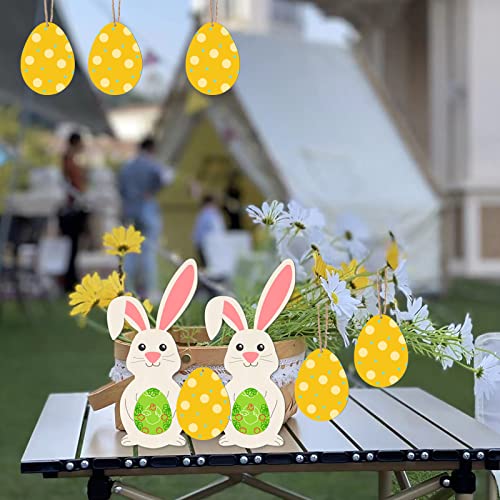 Easter Wooden Easter Egg Cutouts Unfinished Wooden Cutouts Blank with Twines Wood Slices Ornaments for Christmas Birthday Party Happy Easter Spring Zontween