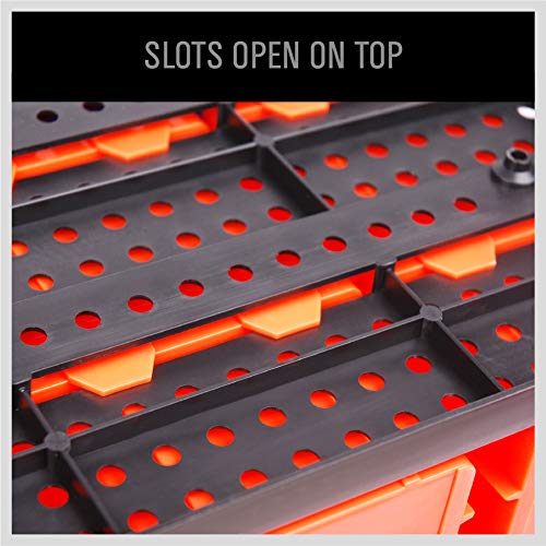 30-Bin Wall-Mounted Storage Rack System - Heavy-Duty Garage Tool Organizer for Screws, Nuts, Bolts, Nails, Beads, and Small Hardware Parts - Easy SEDY