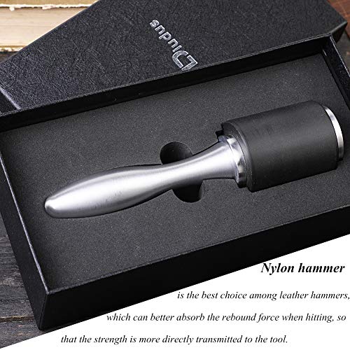DIUDUS Leather Hammer Leather Mallet Craft Leather Carving Hammer Leather Maul for Stamping Tool Black Nylon Head Leather Mallet for Leather Work DIUDUS
