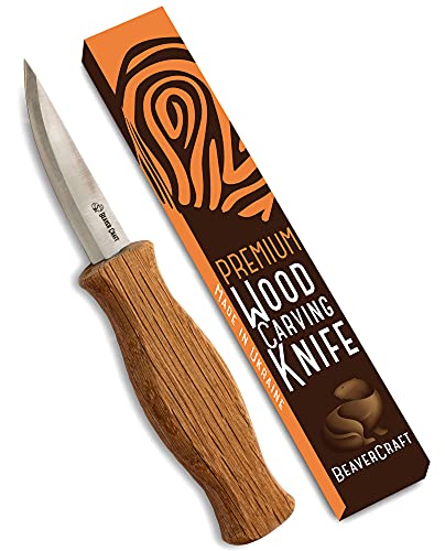 BeaverCraft Sloyd Knife C4 3.14" Wood Carving Sloyd Knife for Whittling and Roughing for beginners and profi - Durable High carbon steel - Spoon BeaverCraft
