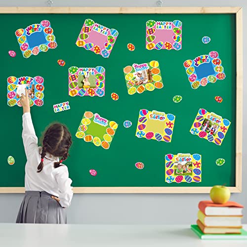 chiazllta 24 Packs Easter Kids' Craft Kits DIY Picture Frame Craft Spring Easter Art Activities Home School Classroom Game Bulletin Board Easter chiazllta