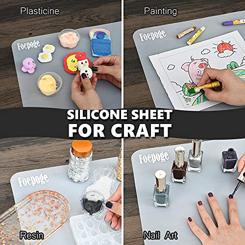 2MM Extra Thick Silicone Mats for Kitchen Counter Heat Resistant Mat, 23.6" x 15.7" Silicone Countertop Protector Mat Large Placemats, Silicon Craft Foepoge