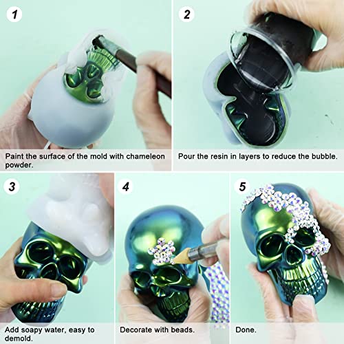 LET'S RESIN Silicone 3D Large Skull Shape Molds, Skeleton Skull Epoxy Resin Mold for Candle Making, Home Decor, Outdoor, Resin Casting Art Crafts LET'S RESIN