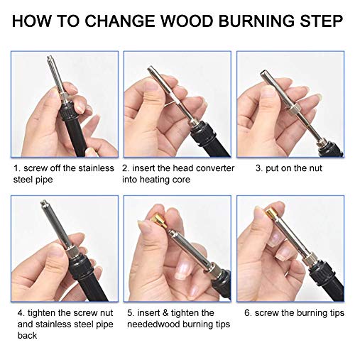 23pcs Wood Burner Tips Set Pyrography Brass Wood Burning Tip for Wood Soldering Carving Embossing Woodburning Accessories Hztyyier