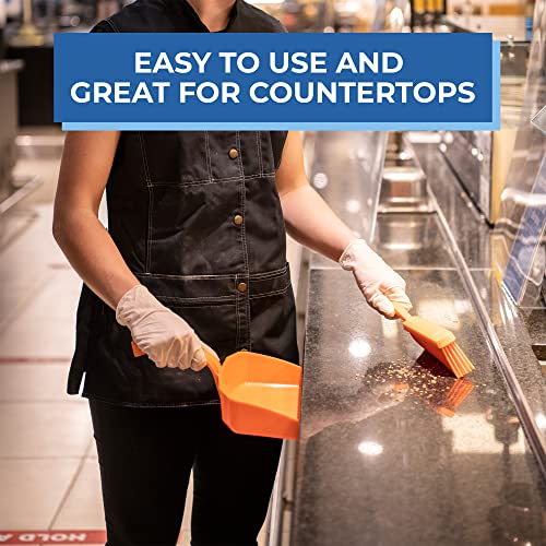 Vikan 45876 Bench Cleaning Brush, Polypropylene/Polyester Soft Bristle Dustpan Brush & Sweeper With Handle, 14-Inch, Yellow Vikan