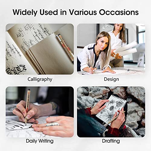 GETHPEN Black Micro-Pen Fineliner Ink Pens, Waterproof Archival Ink, Drawing Pens, Artist Illustration Pens, Multiliner, for Art Watercolor, GETHPEN