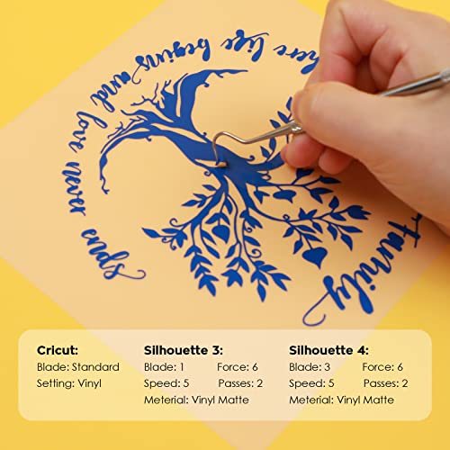 HTVRONT 70 Pack Vinyl for Cricut Machine, 57 Sheets 12" X 12" Permanent Adhesive Vinyl Sheets & 2 Cutting Mat & 10 Transfer Paper for Vinyl HTVRONT