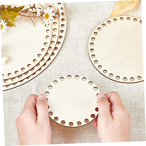 FONDOTIN 5pcs Woven Bag Base Blank Tote Bag Knitting Supplies DIY Kits DIY Bag Wooden Base Wood Basket Bottom Basket Weaving Base Bottom Shaper Pad FONDOTIN