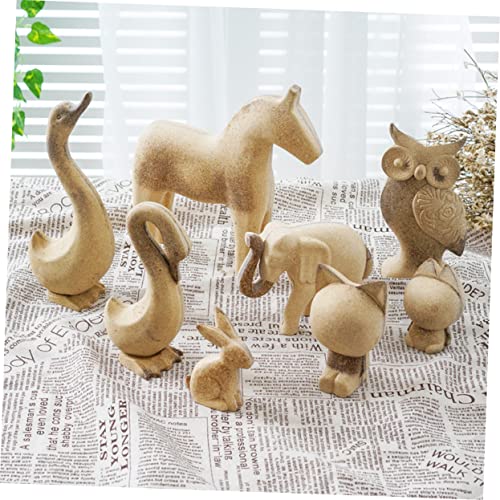 2 Pairs Drawing Rabbit Educational Rustic Easter Desktop Table Shop Decorations Living Spring Animal Statue Figure Favors Wood Cutout Peg White Paint EXCEART
