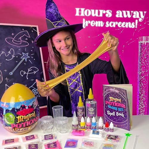 GirlZone Magic Potion Slime Kit, Spell-Binding Potion Kit for Girls to Make 6 Magical Mixies, Fun and Gift-Ready Magic Potion Kit GirlZone