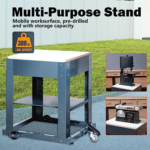 POWERTEC UT1008 Planer Stand with Wheels, 23-1/16" x 20-1/8" x 29.5" Melamine MDF Table Top, Multi-Purpose Storage Mobile Base for Woodworking POWERTEC