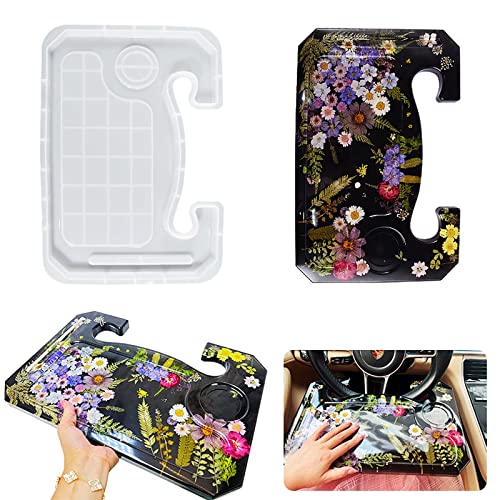 JEYUQAXY Steering Wheel Tray Resin Molds, DIY Resin Epoxy Casting Craft Car Table Mount Steering Wheel Tray Desk for Laptop & Food JEYUQAXY