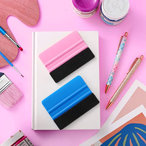 4 Pcs Weeding Tools for Vinyl, 2 Pcs Air Release Pen Glitter Craft Vinyl Weeding Pen Point Retractable Pin Pen with 2 Pcs Felt Squeegees Vinyl Spakon