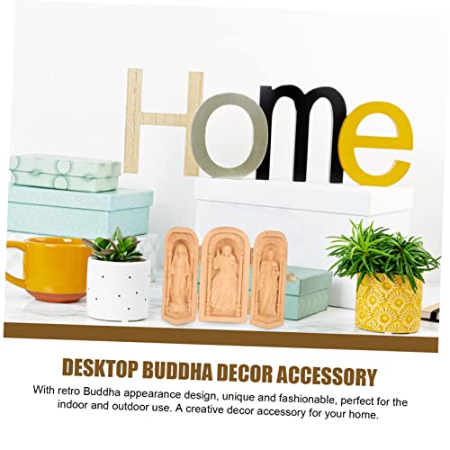 VOSAREA Religious Ornaments Household Wood Crafts Wooden VOSAREA