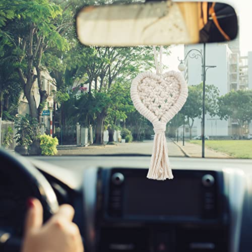 WEBEEDY 4 Sets Make Your own Mini Macrame Heart Ornaments Macrame DIY Kit for Adults Beginners WEBEEDY