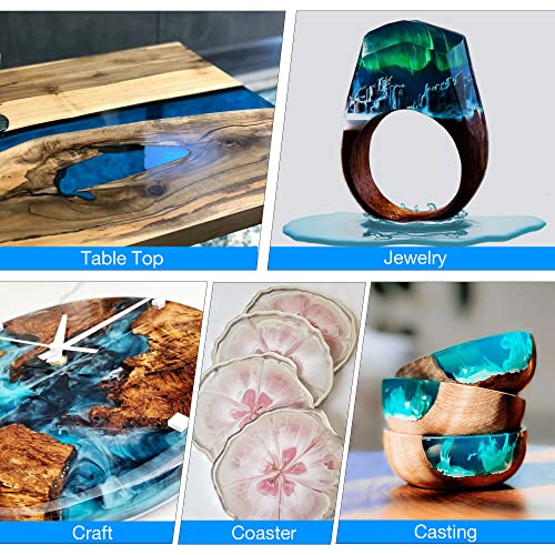 Epoxy Resin 32oz, 4 Hours Demold, 8-10 Hours Fast Curing Epoxy Resin Kit, Food Safe & Low Odor, Bubble Free, High Hardness for Casting, Coating, Art, ButiResin