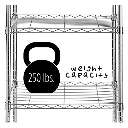 Honey-Can-Do SHF-01054 5-tier chrome shelving unit, 250 lbs Honey-Can-Do