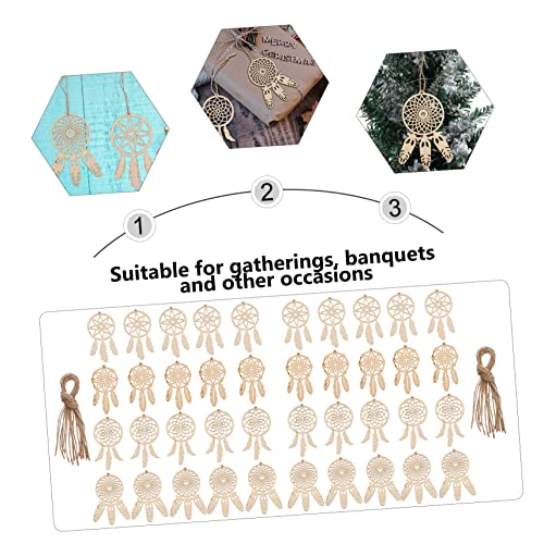 COHEALI 40pcs Wooden Dreamcatcher Arts and Crafts for Kids Dreamcatcher Kit Wood Crafts for Kids DIY Kits Wooden Hanging Ornaments Kit Unfinished COHEALI