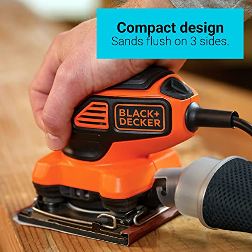 BLACK+DECKER 2.0 Amp Electric 1/4 Sheet Orbit Sander (BDEQS300) BLACK+DECKER