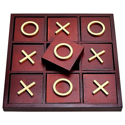 Juvale 9.5-inch Wooden Tic Tac Toe Game, Decorative Coffee Table Games for Kids, Family and Adults Juvale