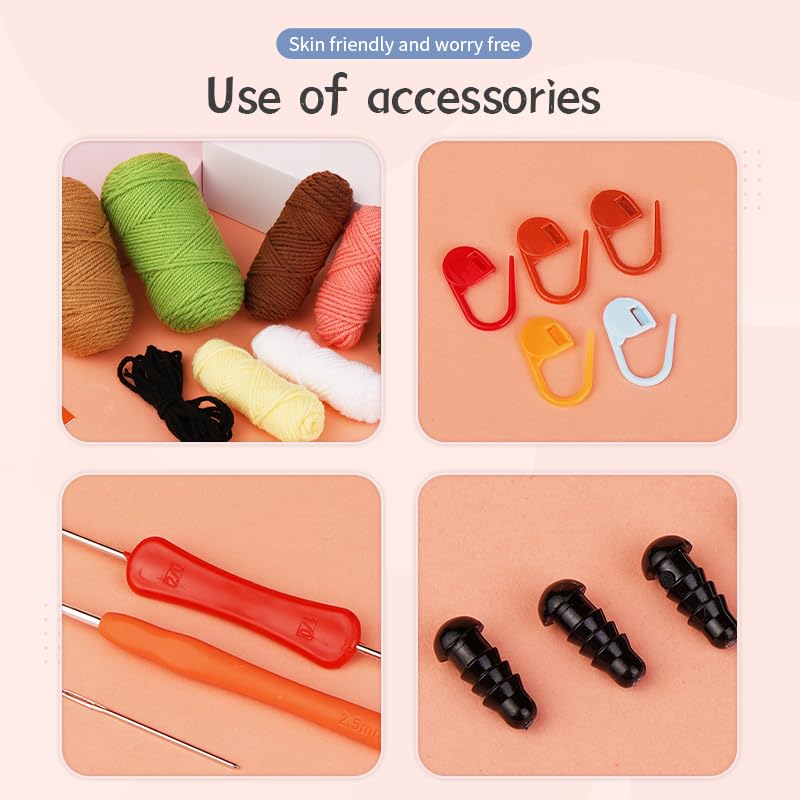 Dasonwin Crochet Kit for Beginners,Crafts for Adults,Knitting kit with Step-by-Step Video Tutorials,Complete Green Cactus Adult Crafts (B) Dasonwin