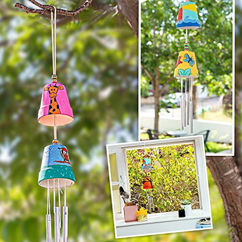 ROMI'S WAY 2-Pack Make Your Own Wind Chime Kit - Larger Bells, Stencils and Beads, Arts and Crafts for Kids Ages 8-12, 4-8 - DIY Craft Kit for Girls ROMI'S WAY