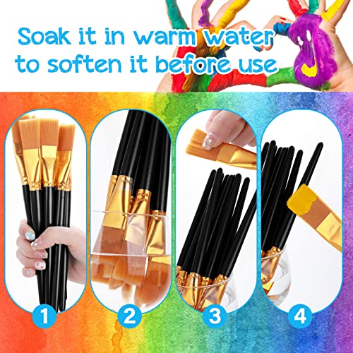 20 Pieces Paint Brushes for Acrylic Painting, Nylon Paint Brushes 1 Inch Wide Flat Paint Brushes Set for Artists Professional Amateurs Gouache & Thinp