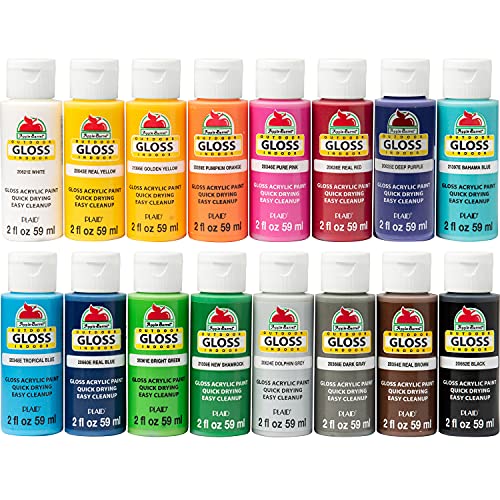 Apple Barrel Gloss Paint Set, 16 Piece (2-Ounce), PROMOABG Colors Apple Barrel