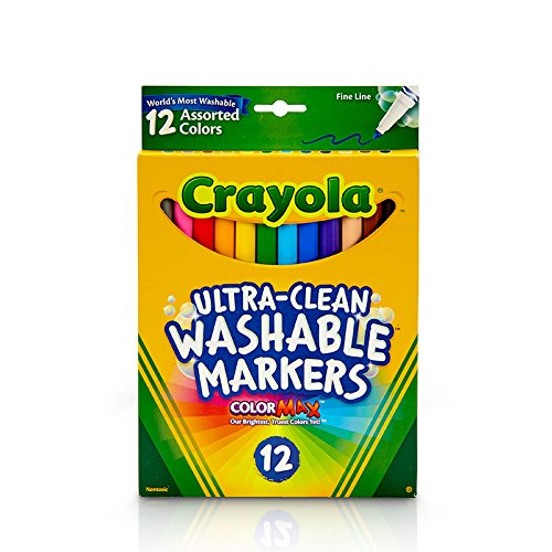 Crayola Fine Line Markers, Washable Markers, 12 Count Crayola