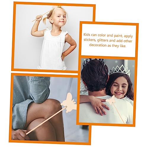 Operitacx 8pcs Wand Unfinished Fairy Wands DIY Fairy Wand Princess Wand Unfinished Fairy Sticks Princess Crafts Kid Toys for Girls Fairy Wands for Operitacx