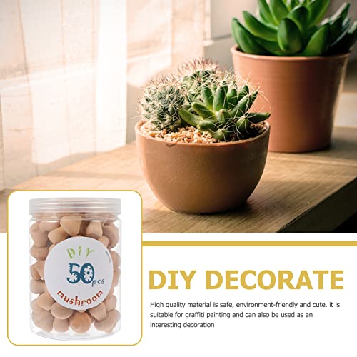 Healifty 50 Pcs Woody Mushroom Unfinished Plain Wooden Peg Doll Wooden People Figures Gifts Wooden Mushroom Head Mini Mushrooms Figures Wooden Healifty