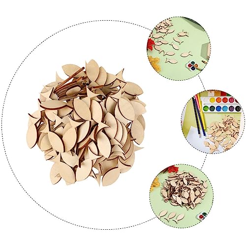 Wooden Crafts Wood Fish Cutout 50pcs Unfinished Wooden Shapes Mini Fish Shaped Slices Pieces DIY Embellishment for Summer Ocean Nautical Decoration VOSAREA