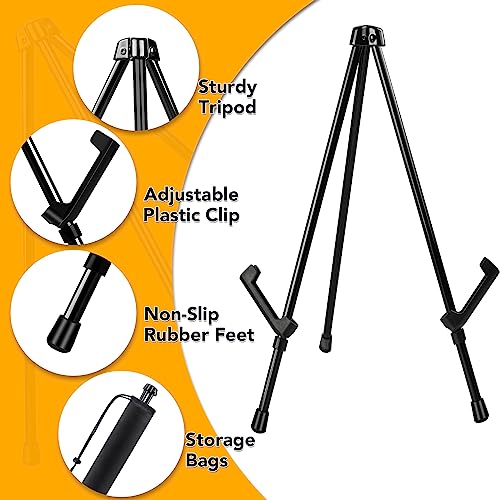 AROIC 14'' Tabletop Instant Display Easel, 6 pack Black Small Steel Portable & Adjustable Collapsible Table Tripod Easels Stand, for Canvas AROIC