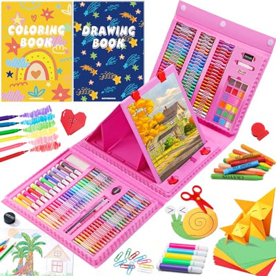 All in One Arts and Crafts for Kids, Art Kit for Drawing Coloring Paper Cutting and Origami, Art Set for Kids Girls Boys Teens Beginners, Art