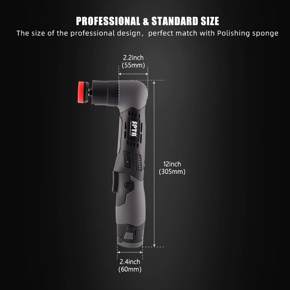 SPTA Cordless Mini Polisher, 12V Cordless Multi Polisher, Micro Cordless Scratches Killer Car Polisher RO/DA Mini Auto Machine Sets With Polishing SPTA