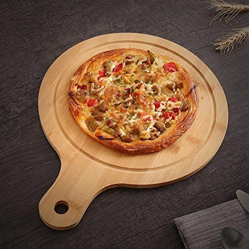 Guojanfon Bamboo Cutting Board Set 3PCS,Meat Chopping Boards,Pizza Peel Paddle with Handle for Homemade Baking Pizza Bread Cake Fruit Vegetables Guojanfon