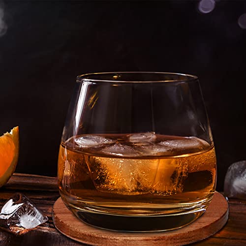 16 Pieces Unfinished Wood Coasters, 4 Inch Round Acacia Wooden Coasters for Crafts with Non-Slip Silicon Dots for DIY Stained Painting Wood Engraving Aweyka