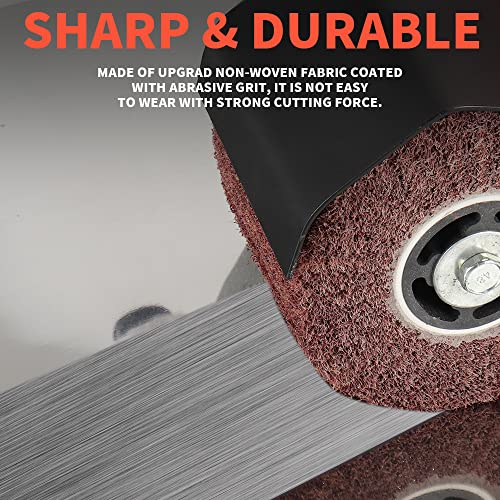 120x100x19mm Non-Woven Abrasive Wire Drawing Polishing Burnishing Wheel Flap Brush for Surface Treatment Stainless Steel, Aluminum, Copper, and More Baisiky