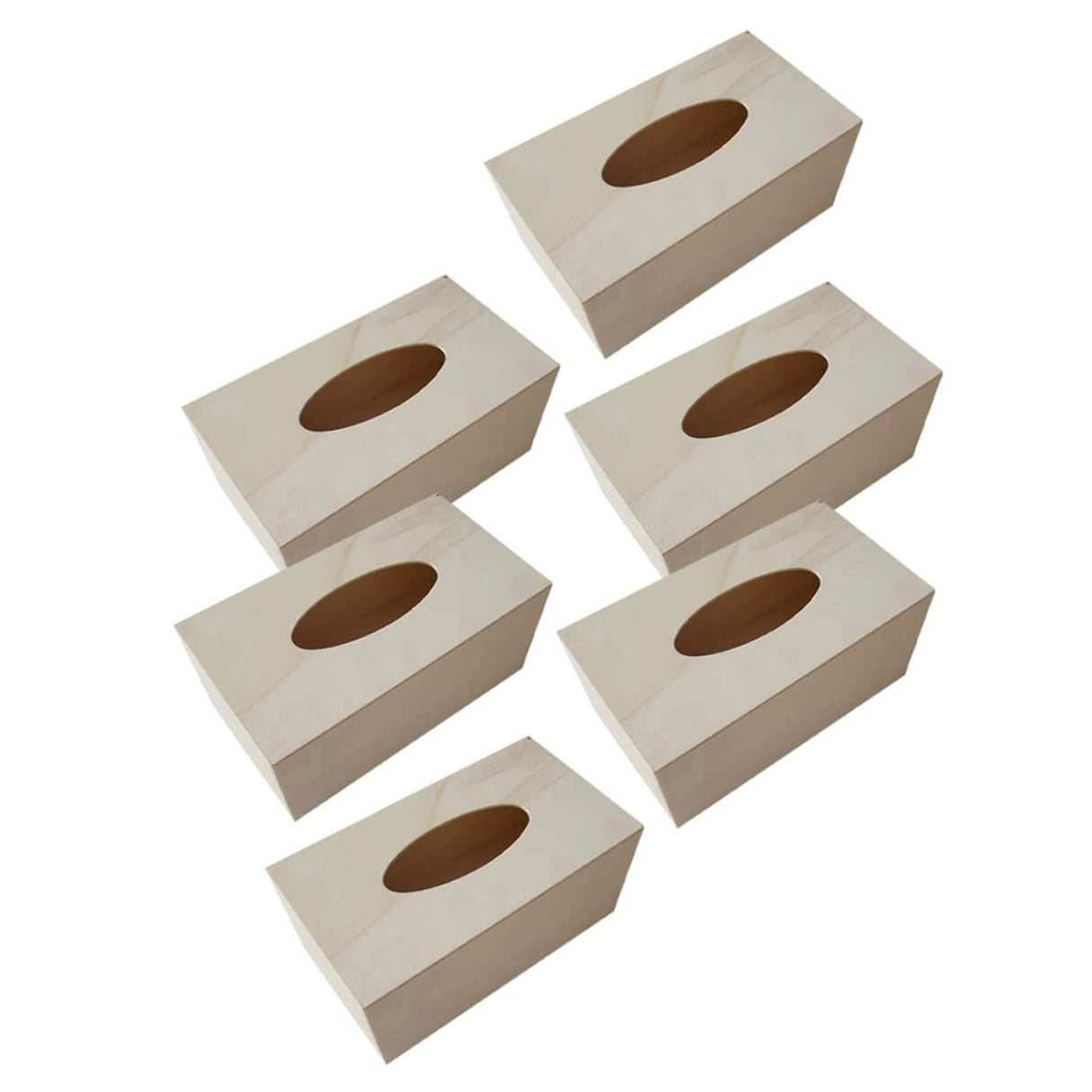 STOBOK Kids DIY Craft Kit 6pcs Box DIY Tissue Box Desk Dispenser Container Square Tissues Dispenser Paper Holder Box Crafting Blank Box Wooden Towel STOBOK