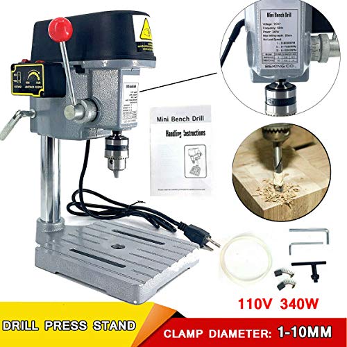 EWANYO 3-Speed Benchtop Drill Press, Electric Bench Wood Drilling Machine for DIY Creation, Small and Precise Work Like Jewelry Making Woodworking EWANYO